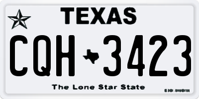 TX license plate CQH3423