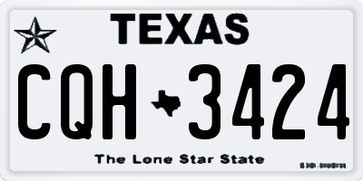 TX license plate CQH3424