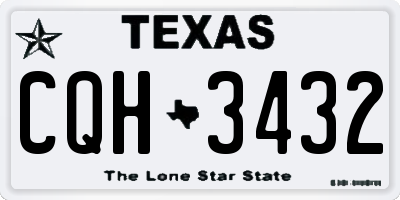 TX license plate CQH3432