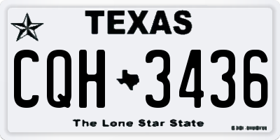 TX license plate CQH3436