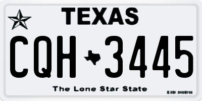 TX license plate CQH3445