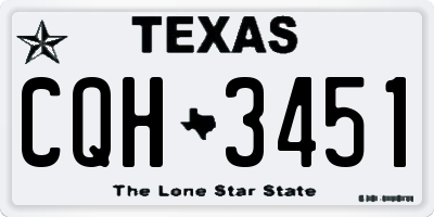 TX license plate CQH3451