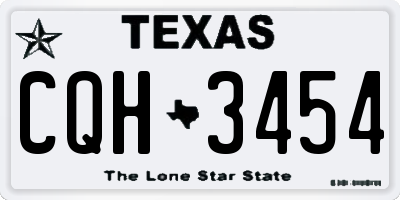 TX license plate CQH3454