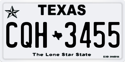 TX license plate CQH3455