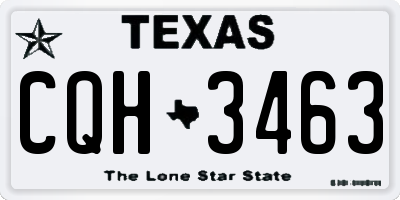 TX license plate CQH3463