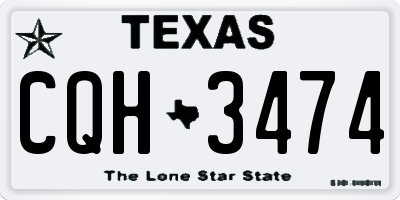 TX license plate CQH3474