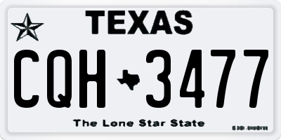 TX license plate CQH3477