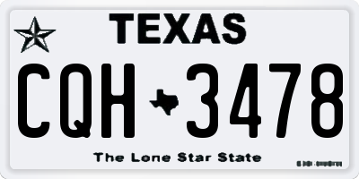 TX license plate CQH3478