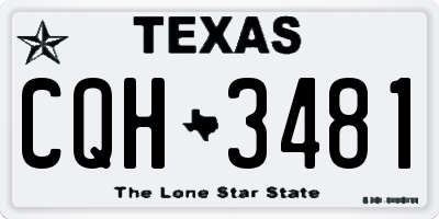 TX license plate CQH3481