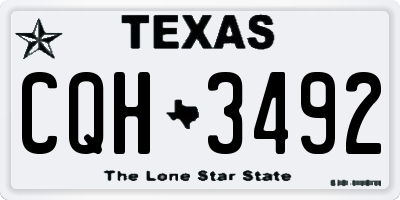 TX license plate CQH3492