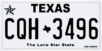TX license plate CQH3496