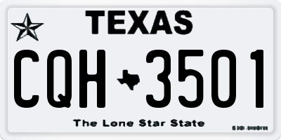 TX license plate CQH3501