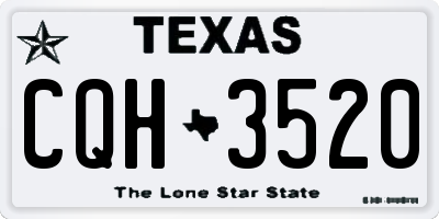 TX license plate CQH3520
