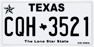 TX license plate CQH3521