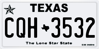 TX license plate CQH3532