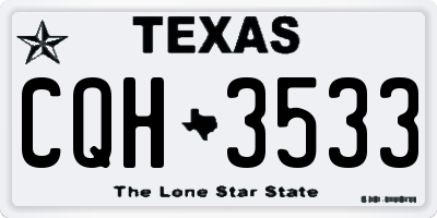 TX license plate CQH3533