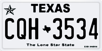 TX license plate CQH3534