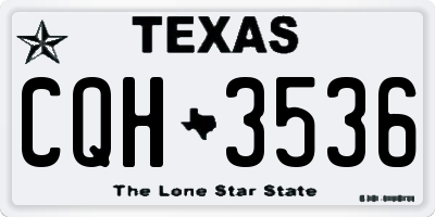 TX license plate CQH3536