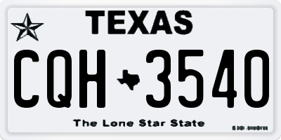 TX license plate CQH3540