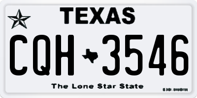 TX license plate CQH3546
