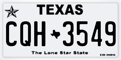 TX license plate CQH3549