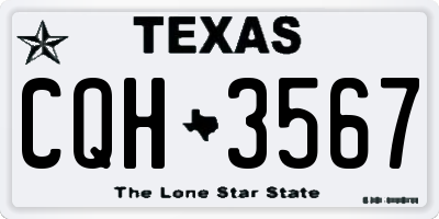 TX license plate CQH3567