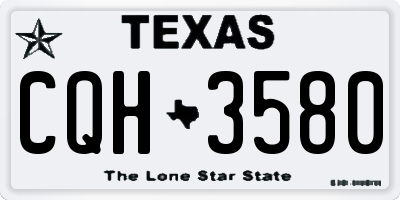 TX license plate CQH3580