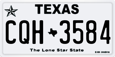 TX license plate CQH3584