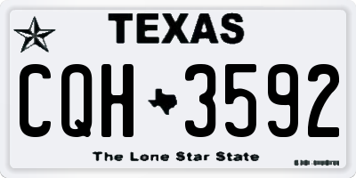 TX license plate CQH3592