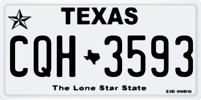 TX license plate CQH3593