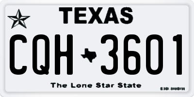 TX license plate CQH3601