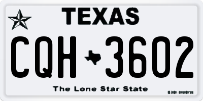 TX license plate CQH3602