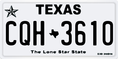 TX license plate CQH3610