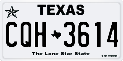 TX license plate CQH3614