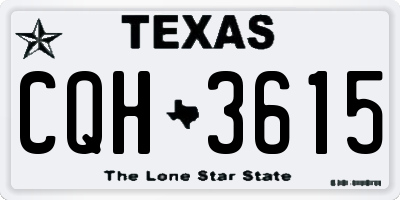 TX license plate CQH3615
