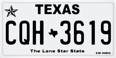 TX license plate CQH3619