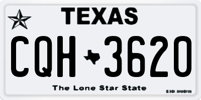 TX license plate CQH3620