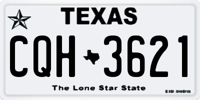 TX license plate CQH3621