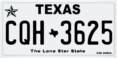 TX license plate CQH3625