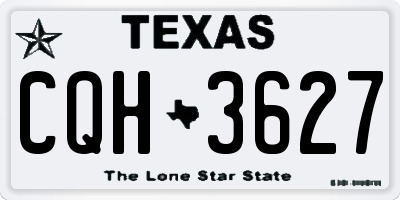 TX license plate CQH3627