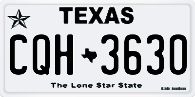 TX license plate CQH3630
