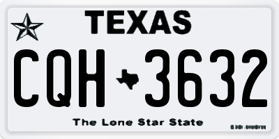 TX license plate CQH3632