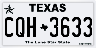 TX license plate CQH3633