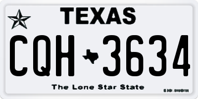 TX license plate CQH3634