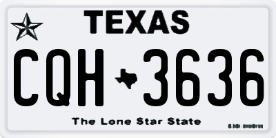 TX license plate CQH3636