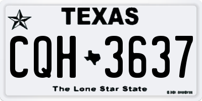 TX license plate CQH3637
