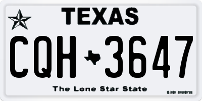 TX license plate CQH3647