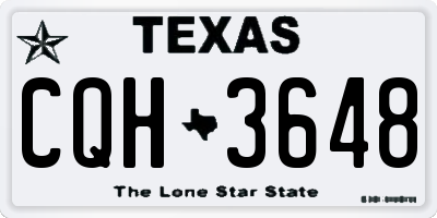 TX license plate CQH3648