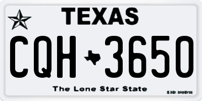 TX license plate CQH3650