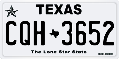 TX license plate CQH3652
